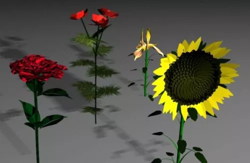 Lowpoly Flowers 3d model Lowpoly Flowers 3d model