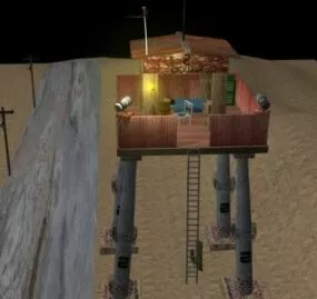 Old Watch Tower Building 3d model