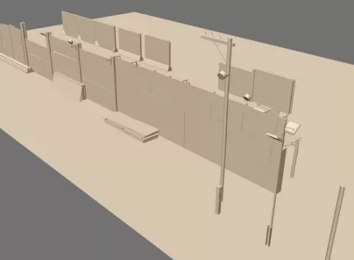 Gate Fence Steel 3d model