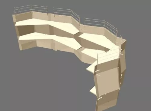 Simple Iron Column Fence With Decorative 3d model
