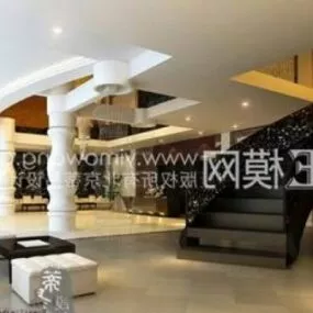 Hotel Lobby Interior Scene 3d model
