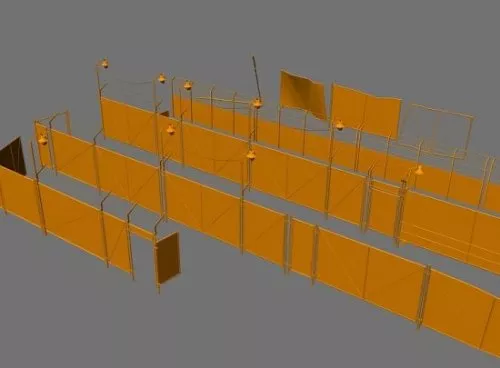 Wood Fence For Housing 3d model