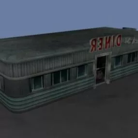 Diner Restaurant Building 3d model