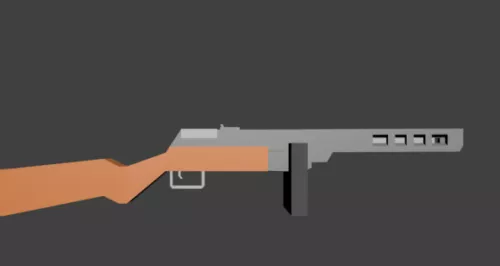 Blocky Ppsh41 3d model Blocky Ppsh41 3d model