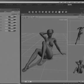 Female On Beach 3d model