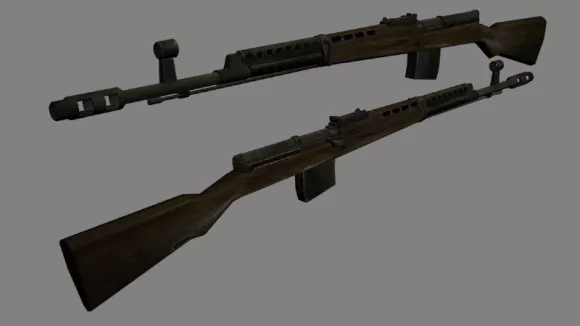 Svt40 Gun Free 3d model Svt40 Gun Free 3d model