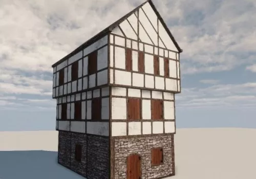 Medieval House Enxaimel Building 3d model Medieval House Enxaimel Building 3d model