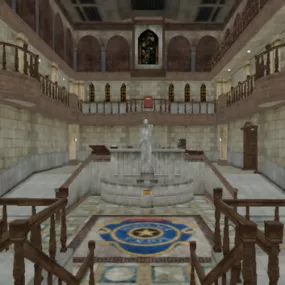 Vintage Main Hall Building 3d model