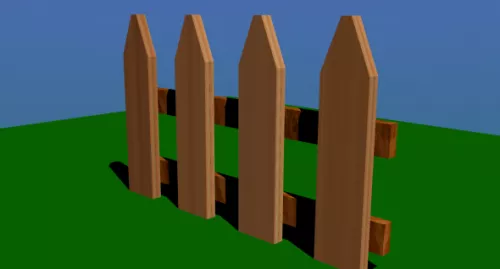 Steel Fence Outdoor 3d model