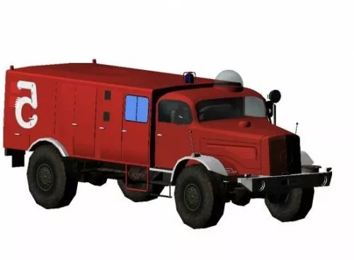 Fire Truck German Benz 3d model Fire Truck German Benz 3d model
