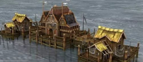 Water World Asian Building Scene 3d model Water World Asian Building Scene 3d model