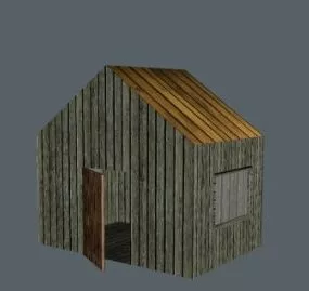 Suburb Wood House 3d model