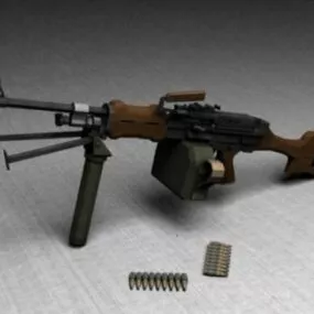 Machine Gun Resident Evil 3d model