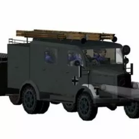 Fire Truck German Ww2-era Benz Llg   Tsa 3d model