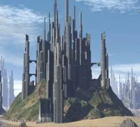 Scifi Tropical City Scene 3d model
