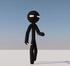 Animated Stickman Rigged  Character 3d model