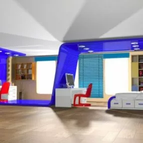 Working Room Interior Scene 3d model
