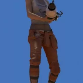 Chell Female Character 3d model