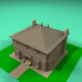 Retro Villa House  Building 3d model