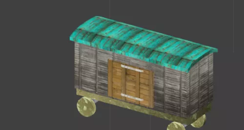 Old Wagon Vehicle 3d model