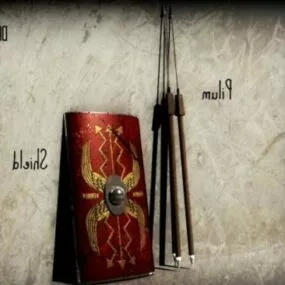 Roman Shield & Pilum 3d model