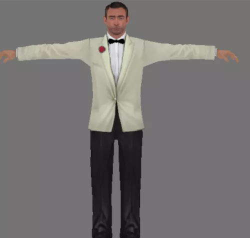 Sean Connery White Tuxedo 3d model Sean Connery White Tuxedo 3d model