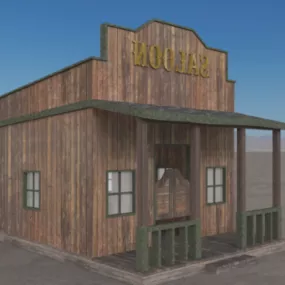 Old Wood Saloon 3d model