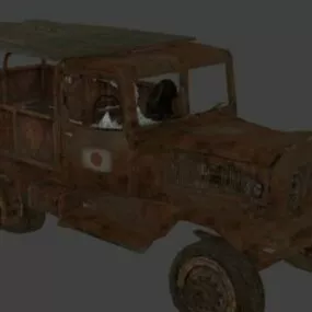 Old Wrecked Truck 3d model