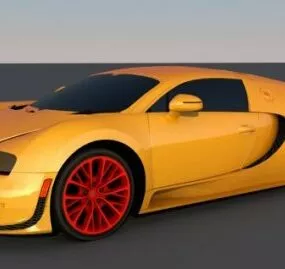 Yellow Bugatti Veyron 3d model