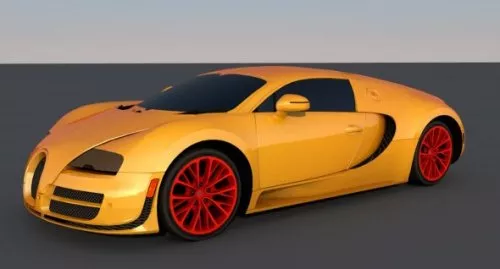 Yellow Bugatti Veyron 3d model Yellow Bugatti Veyron 3d model