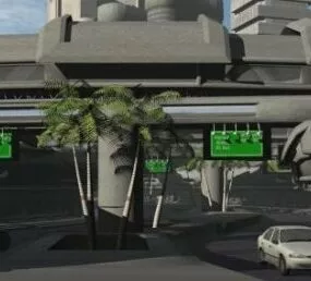 Scifi Street Mall Scene  Building 3d model