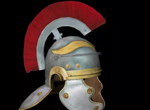Male Character With Warrior Helmet 3d model