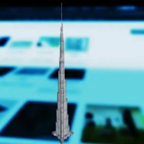 Burj Khalifa High-rise Building 3d model