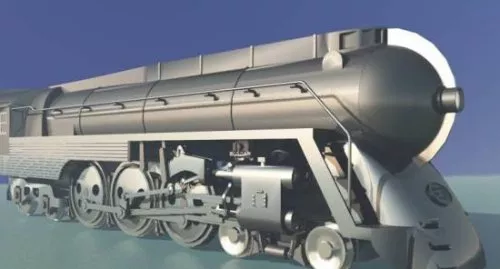 Old Steam Locomotive Train 3d model