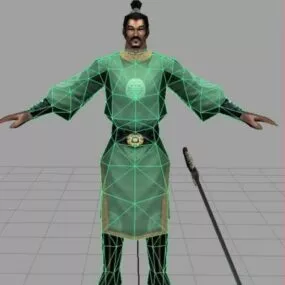 Male Asian Warrior 3d model