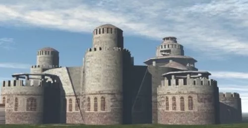 Low Poly Castle Scene 3d model