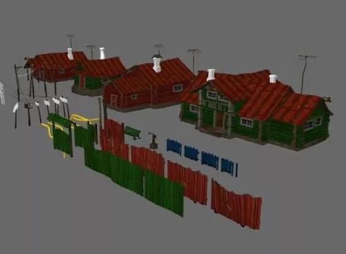 Modern Village Houses 3d model Modern Village Houses 3d model