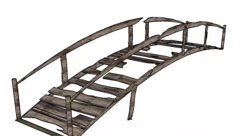 Old Wooden Bridge 3d model Old Wooden Bridge 3d model