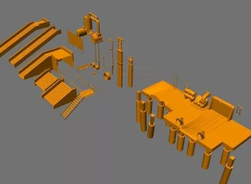 Stairs and Props Building Elements 3d model Stairs and Props Building Elements 3d model