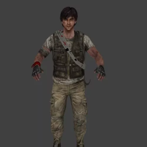 Male Survivor Props 3d model Male Survivor Props 3d model