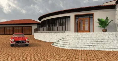 Curved Concept House Building 3d model Curved Concept House Building 3d model