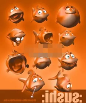 Cartoon Fish s 3d model Cartoon Fish s 3d model