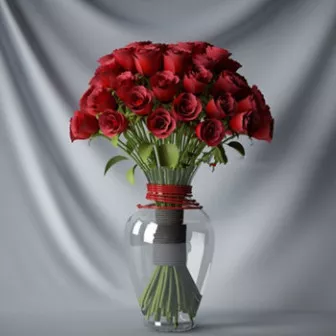 Flower Rose Pot 3d model Flower Rose Pot 3d model