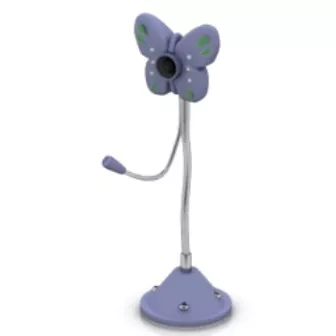 Black Chrome Microphone With Stand 3d model