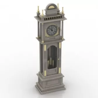 Square Clock With Big Number Style 3d model