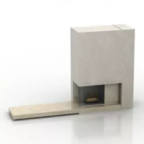 European Stone Fireplace 3d model