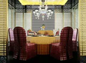Retro Restaurant Design Interior 3d model