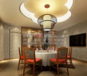 Retro Style Restaurant Space 3d model