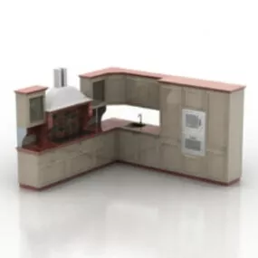 European Kitchen Cabinet 3d model