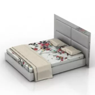 White Bed Furniture 3d model White Bed Furniture 3d model